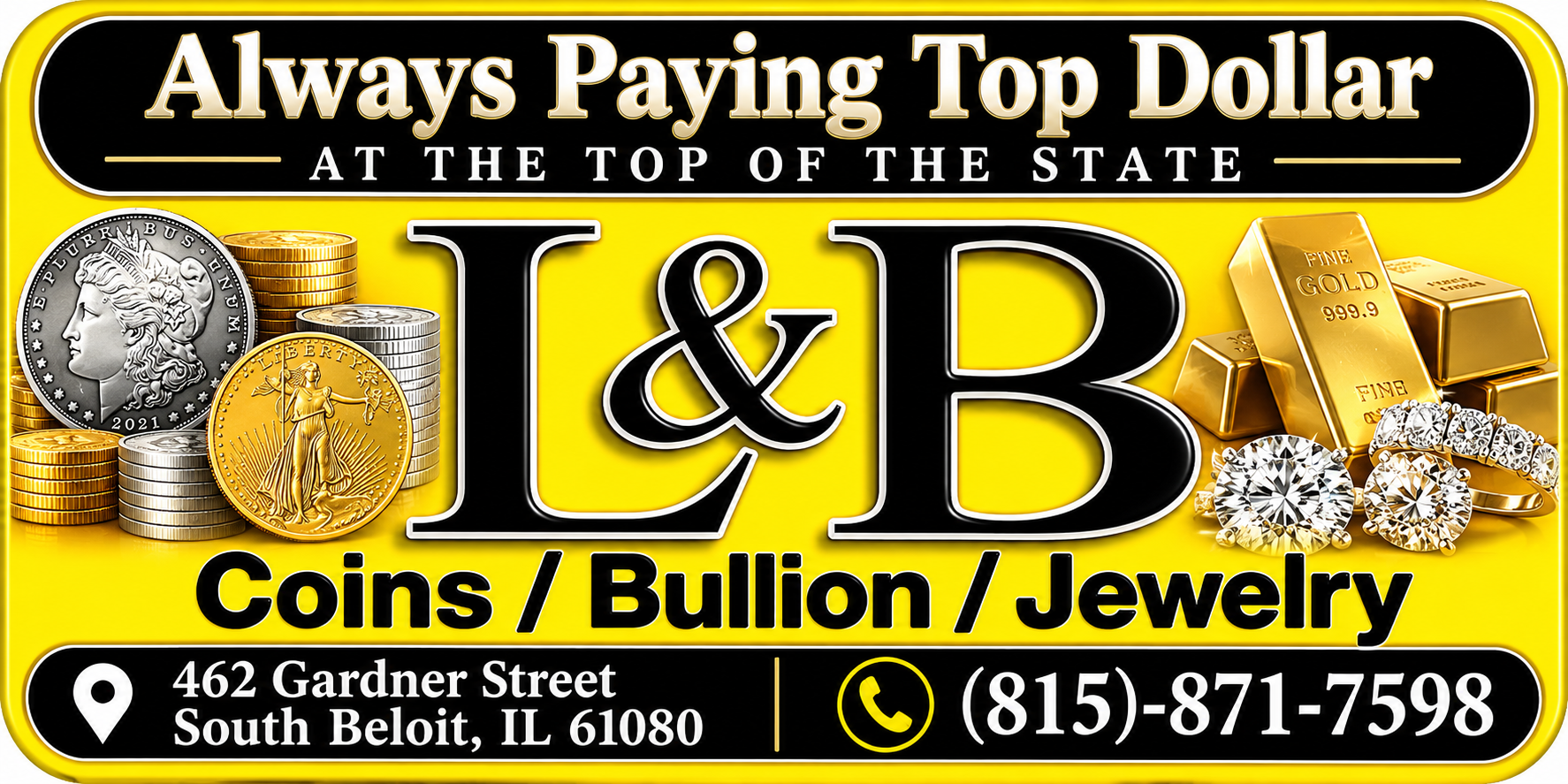 L&B Coins, Bullion and Jewelry sponsor